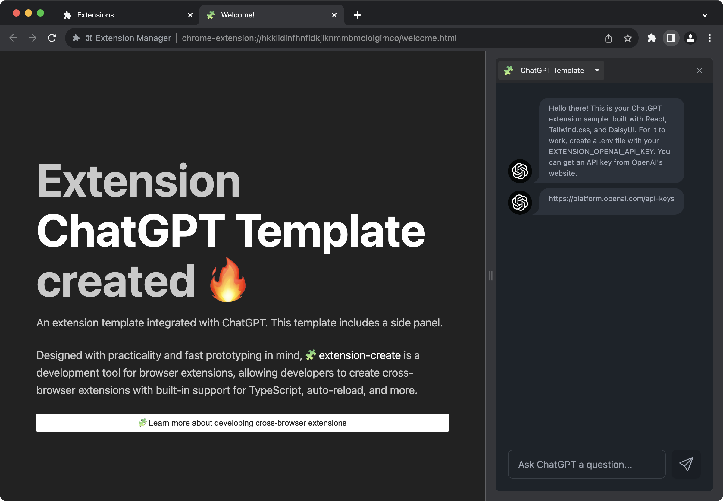 ChatGPT Extension Template