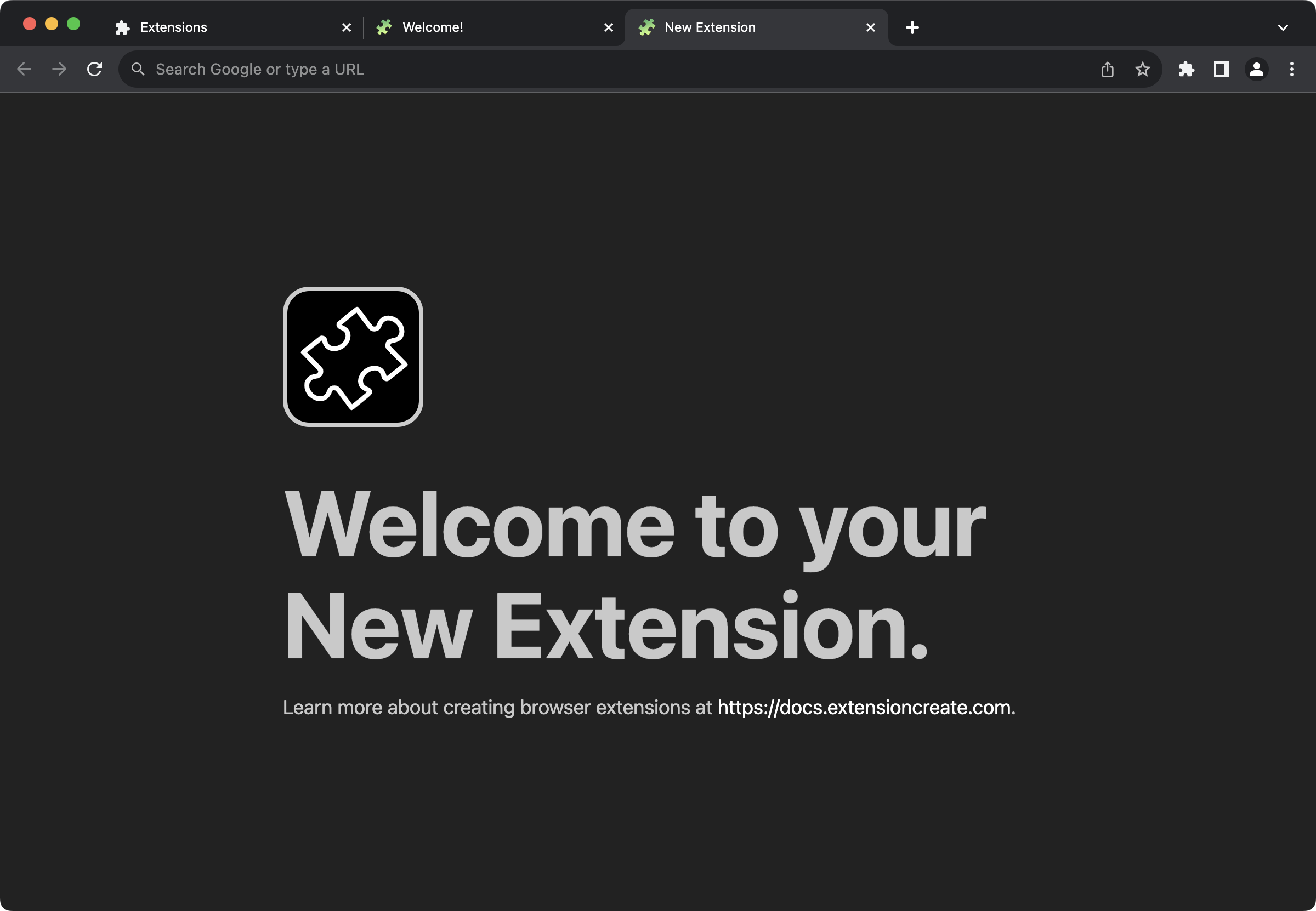 New extension template