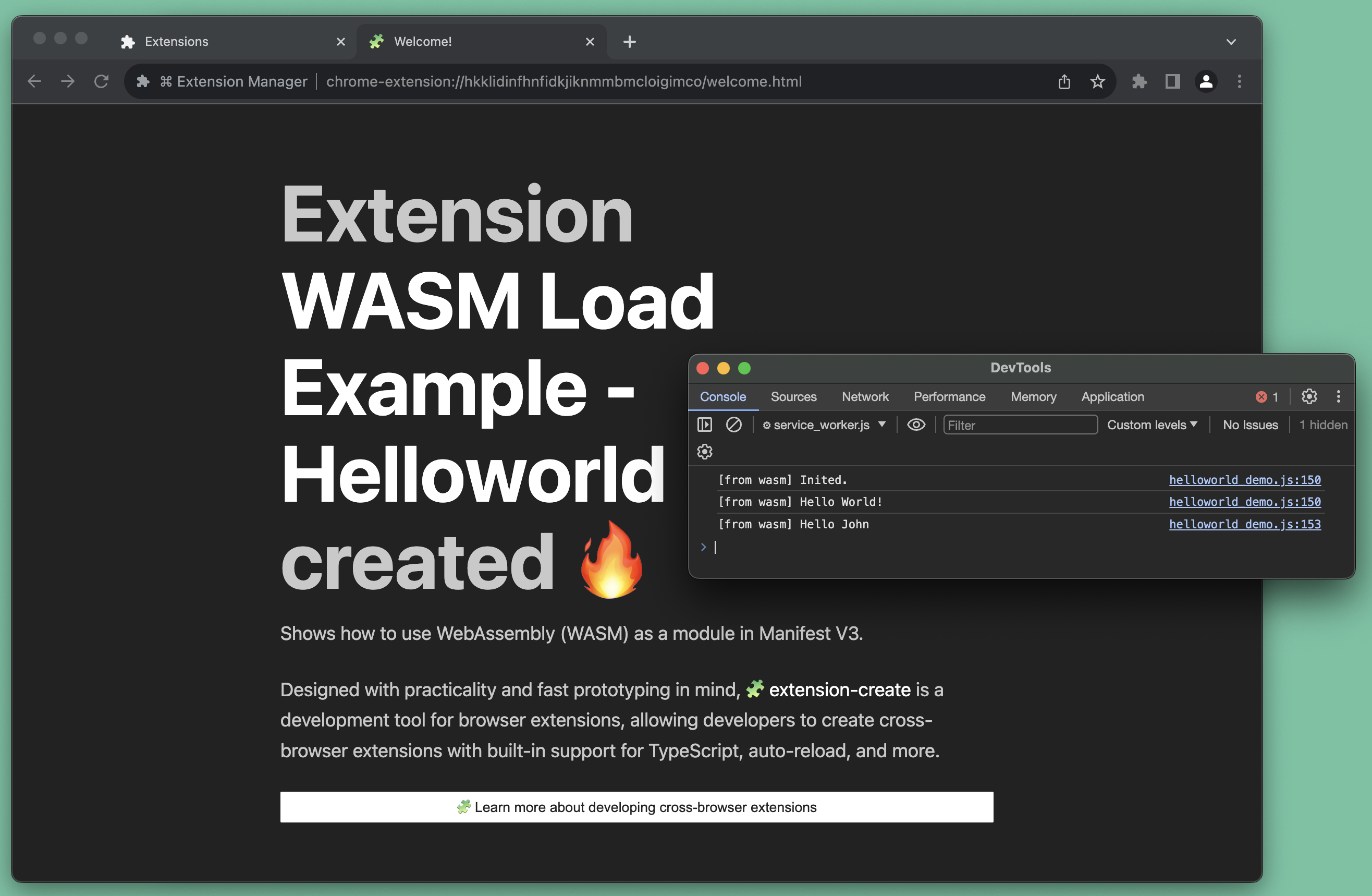 WASM Sample Extension