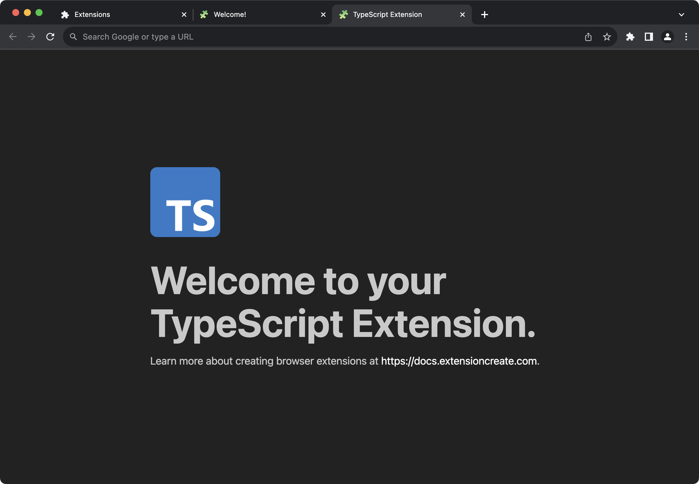 TypeScript Extension.js Template